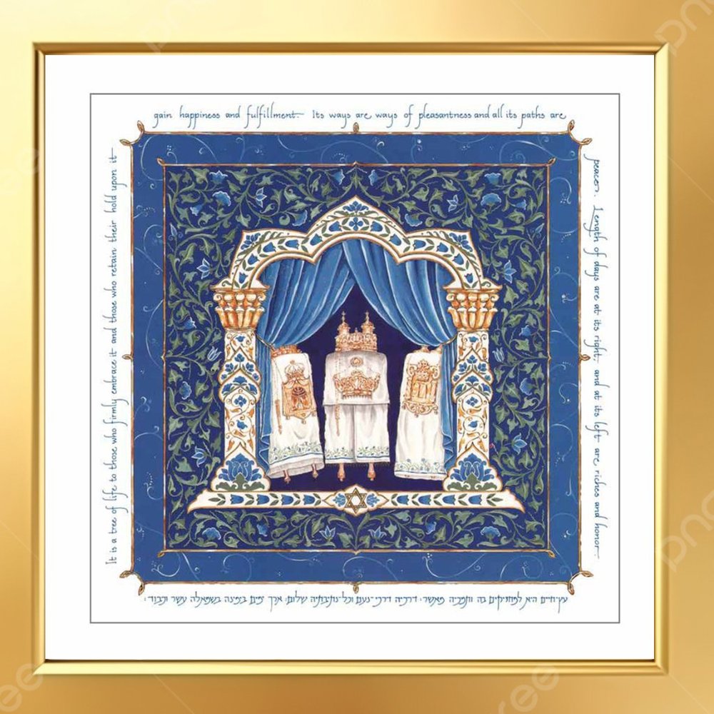 Judaic Framed Art by Mickie Caspi - Man of Honor-Torah